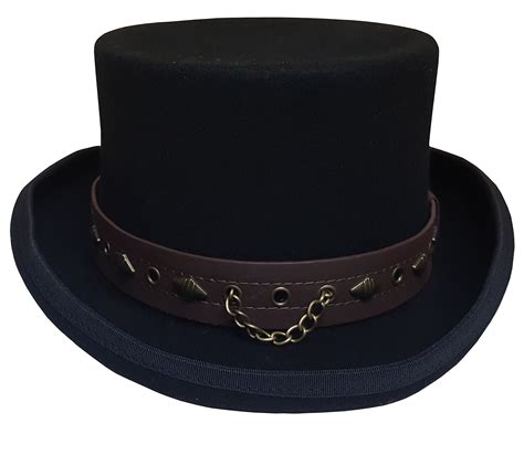 100 Wool Victorian Western Steampunk Costume Top Hat With Leather Band