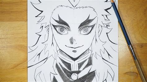 Anime Drawing How To Draw Rengoku Kyojuro Demon Slayer Youtube