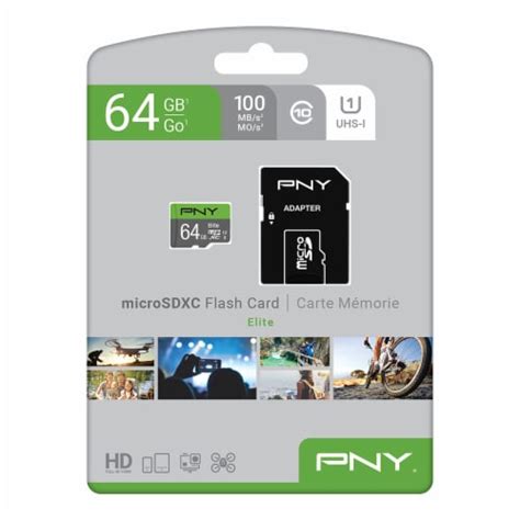 Pny Elite Microsdhc Cards With Adapter Gray Green 1 Ct Ralphs