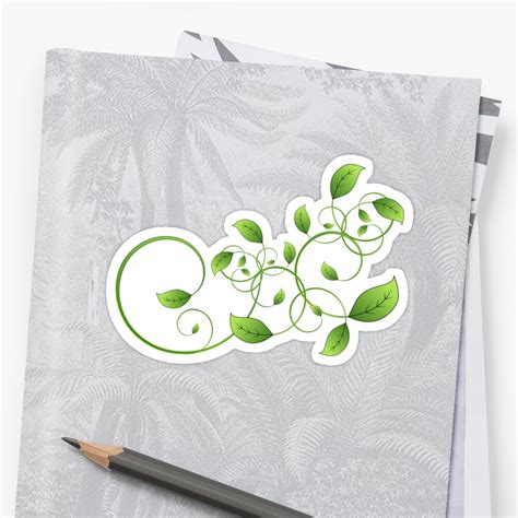 Vine Leaves Sticker By Sgame Redbubble