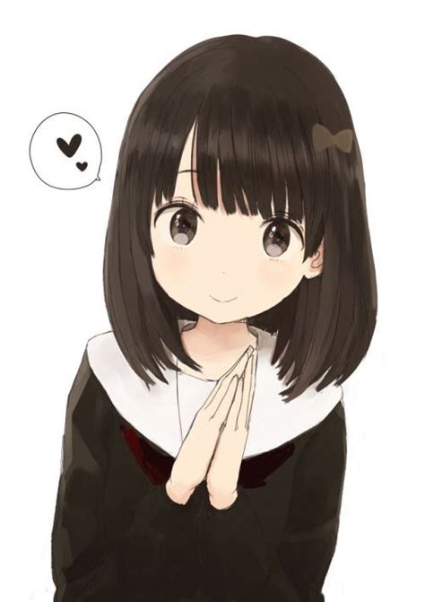 Short Black Hair Girl Anime Drawing Ilustrasi Karakter Anime Neko