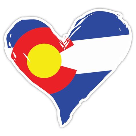 Colorado Heart Sticker Colorado Flag Heart Colorado Sticker