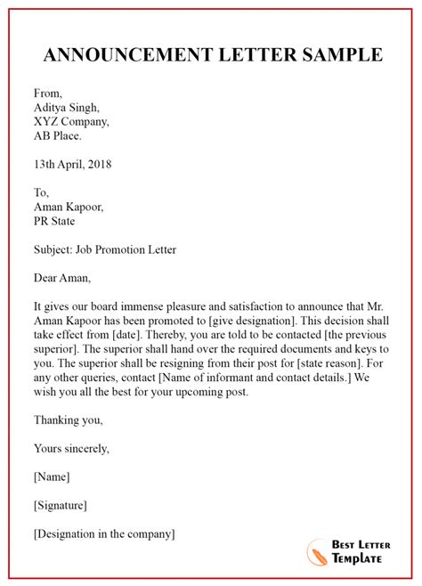 If you are searching for a motivation letter for a scholarship sample then you are at the right place below we provide many examples you can take help and write it easily. 10+ Free Announcement Letter Template - Format, Sample ...
