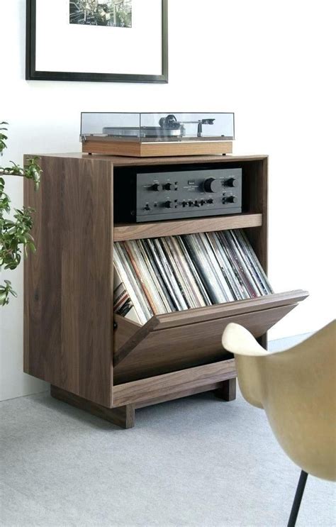 Hardwood Living Room Furniture Photo Album Lp Storage Cabinet Vinyl