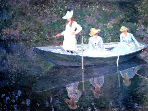 In The Norvegienne Boat At Giverny 1887 Claude Monet