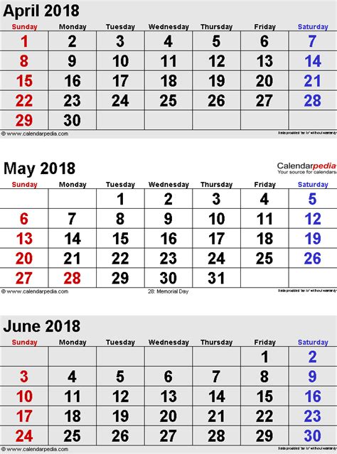 May 2018 Calendars For Word Excel And Pdf