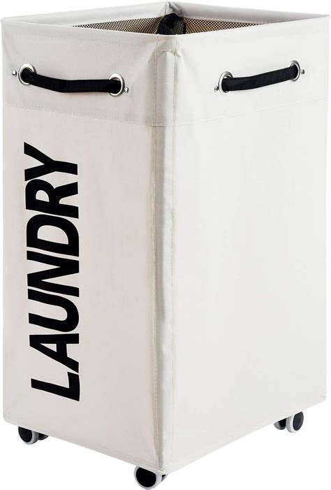 Alink Collapsible Laundry Hamper With Wheels Rolling Large Clothes