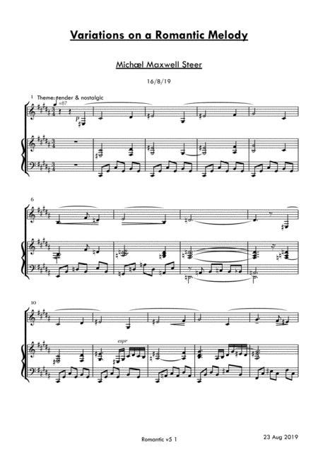 Romantic Melody With Four Variations Concert Pieces For Also Sax And Piano Sheet Music Pdf