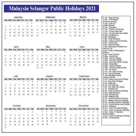 Selangor Public Holidays 2020 Alisa Has Johnston