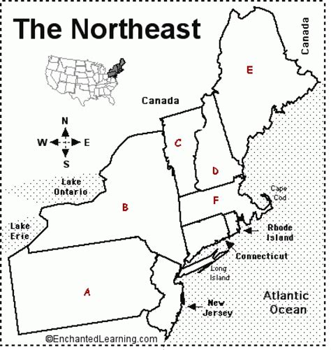 Printable Northeast States And Capitals Map 2023 Calendar Printable