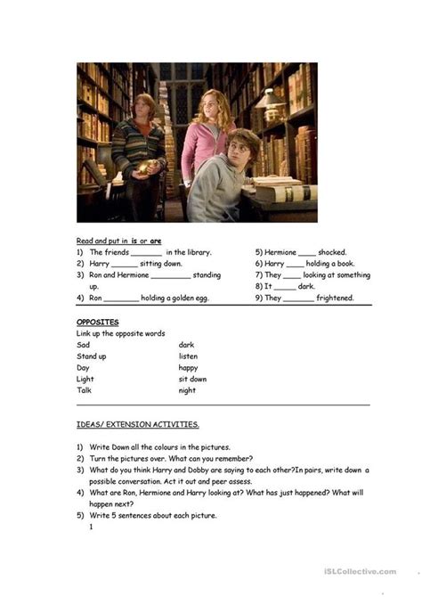 Harry Potter And Friends English Esl Worksheets For Distance Learning