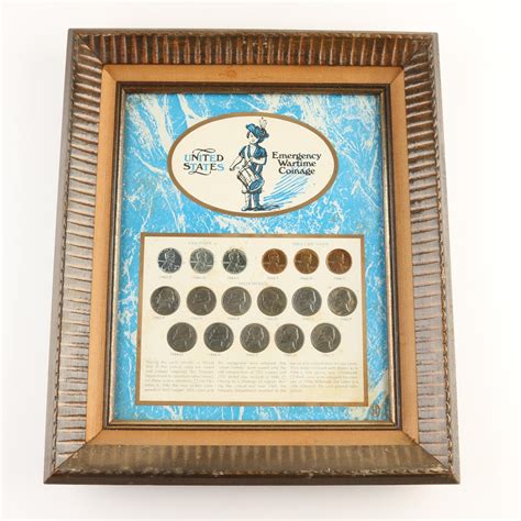 United States Emergency Wartime Coinage Vintage Framed Coin Set Ebth