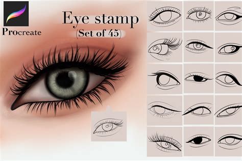 Procreate Eye Stamp Brushes Grafika Przez Black Satan Draws · Creative