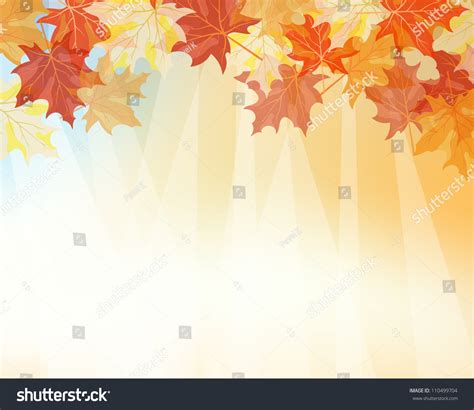 Autumn Frame With Falling Maple Leaves On Sky Background