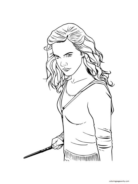 Hermione Coloring Pages Harry Potter Sketch Coloring Page
