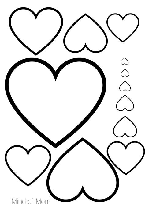 Heart Shapes Template Printable Heart Template Shape Templates