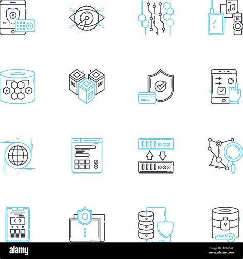 Protected intel linear icons set. Confidential, Classified, Secret