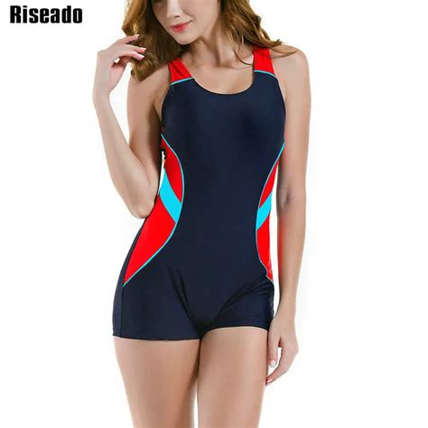 Riseado New One Piece Swimsuit 2021 Sport Swimwear Women Patchwork