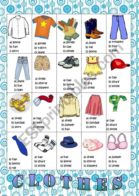 Clothes Quiz Esl Worksheet By Majcek