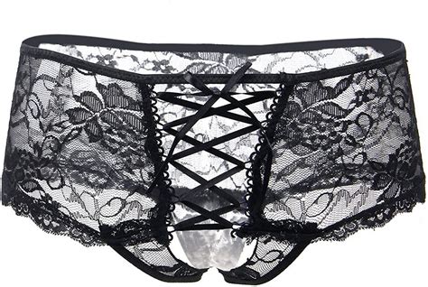 Ohyeahgirl Womens Crotchless Knickers Lace Brief Panties Plus Size