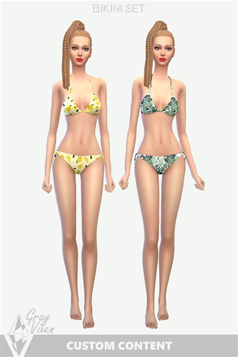 The Sims 4 Bikini Cc Ts4cc Bikini Set Fruit Pattern