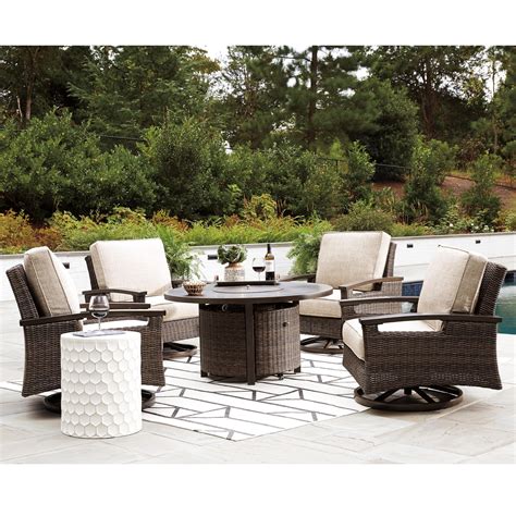 Signature Paradise Trail Outdoor Fire Pit Table Set Walkers
