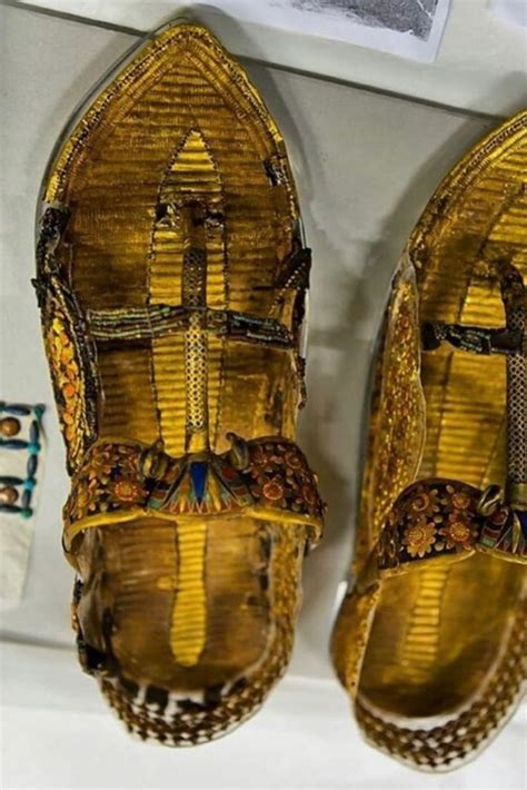 Golden Sandals Of King Tutankhamun’s 18th Dynasty Egyptian Museum Of Antiquities Cairo