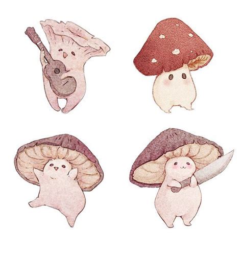 Soft Mushrooms Drawings Mushroom Art Cute Art