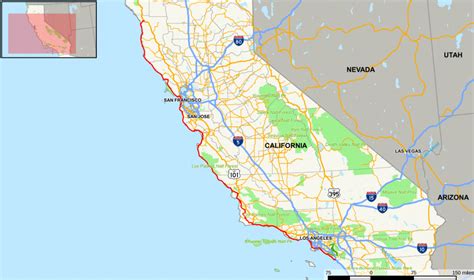 California State Route 1 Wikipedia Highway 101 California Map 