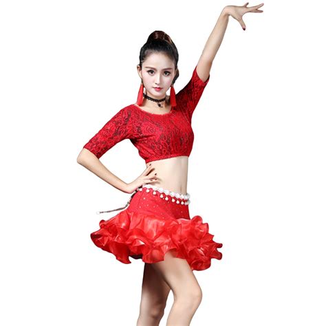 2018 Latin Dance Clothes Fashion Dance Dress Bubble Skirt Adult Latin Dance Wear Modern Dance