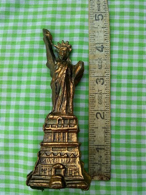 Vintage Statue Of Liberty Cast Metal Souvenir Nyc Figurine 45 Etsy