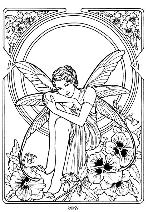 Fairy Mythical Coloring Pages For Adults