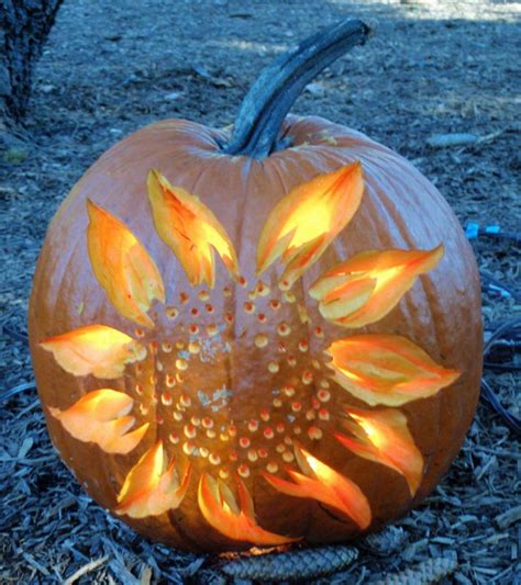 Pretty Pumpkin Carving Ideas Flowers Cheefulvic