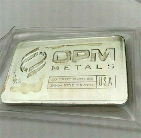 10oz Fine Silver Bar 999 Opm Metals 10 Troy Ounces 3453749363