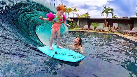 High quality adley gifts and merchandise. Future Surf Pro! Adley and Dad POOL PLAY routine with toys ...