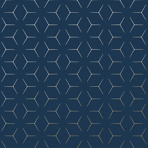 Metro Illusion Geometric Wallpaper Navy Blue Gold