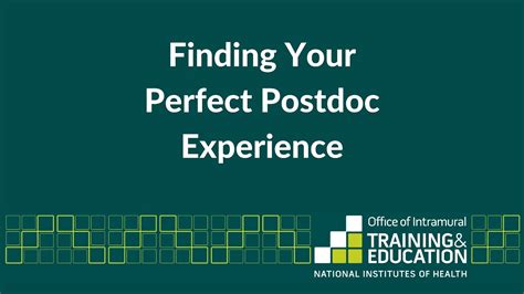 Finding Your Perfect Postdoc Experience Youtube