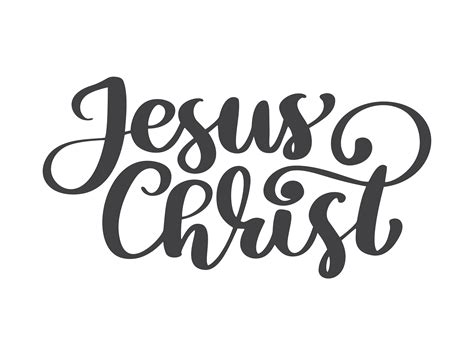 Hand Drawn Jesus Christ Lettering Text On White Background 371476