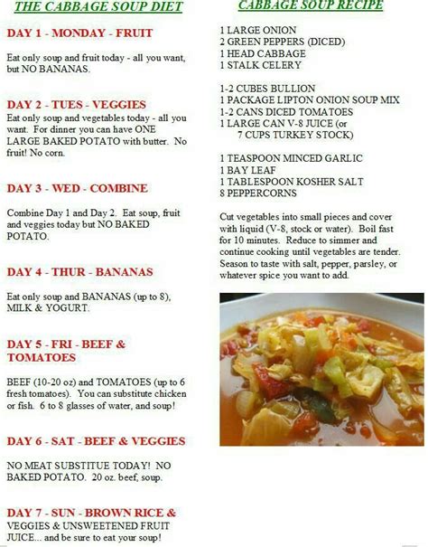 cabbage soup diet plan printable version
