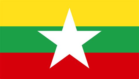 Old flag of burma has been used since january 3, 1974, to october 21, 2010, with the rectangle (ratio of 2 sides is 5:9) a red background with a blue rectangle in. Buy Myanmar National Flag Online | Printed & Sewn Flags | 13 sizes