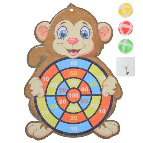 2 Sets Cartoon Dart Board With Sticky Balls Kids Dart Board Game Set