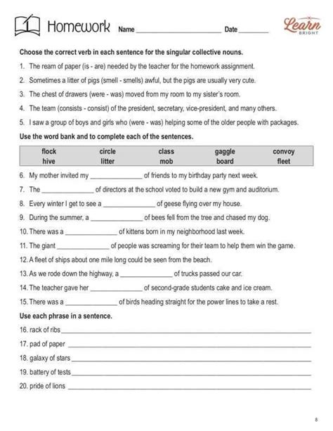 Collective Nouns Worksheet Tutore Org Master Of Documents Riset