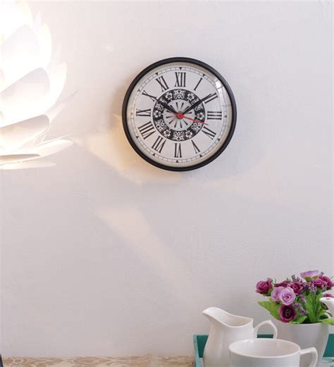 Buy Black Metal 6 Inch Dial Vintage Wall Clock By Tu Casa Online
