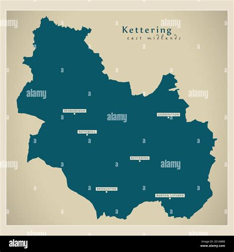 Kettering District Map England Uk Stock Vector Image And Art Alamy