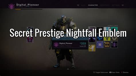 Destiny 2 Secret Vex Prestige Nightfall Emblem Youtube
