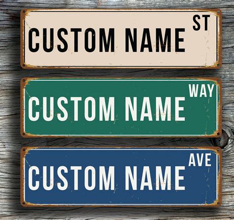 Custom Street Sign Personalized Street Sign Vintage Style