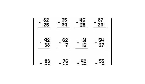 two-digit subtraction with regrouping worksheets