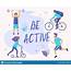 Be Active Vector Illustration Healthy Lifestyle Stock 