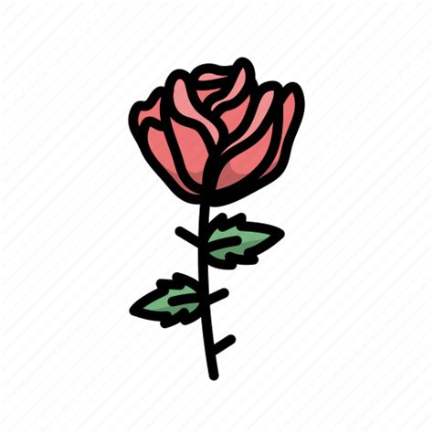 Flower Flowers Red Rose Rose Icon