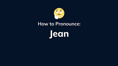How To Pronounce Jean Learn English Pronunciation Youtube